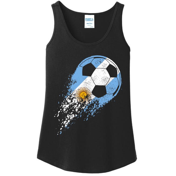 Argentina Soccer Argentinian Flag Pride Soccer Player Ladies Essential Tank