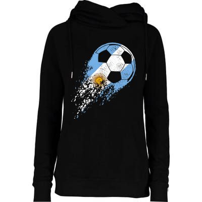 Argentina Soccer Argentinian Flag Pride Soccer Player Womens Funnel Neck Pullover Hood