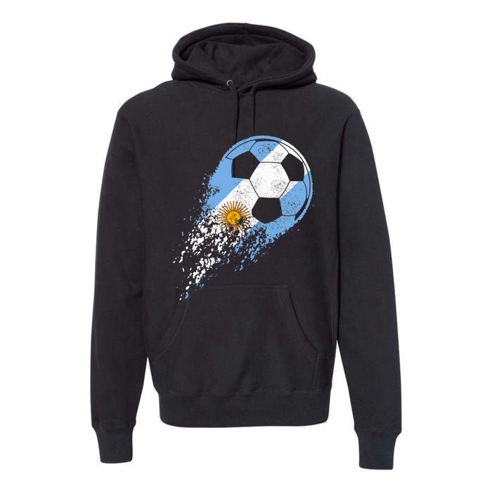 Argentina Soccer Argentinian Flag Pride Soccer Player Premium Hoodie