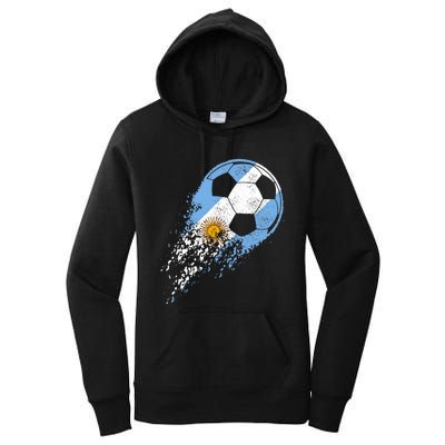 Argentina Soccer Argentinian Flag Pride Soccer Player Women's Pullover Hoodie