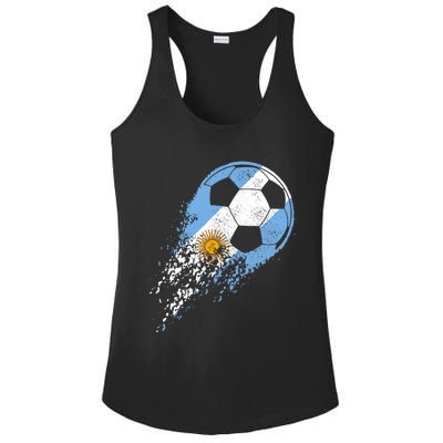 Argentina Soccer Argentinian Flag Pride Soccer Player Ladies PosiCharge Competitor Racerback Tank