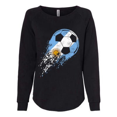 Argentina Soccer Argentinian Flag Pride Soccer Player Womens California Wash Sweatshirt