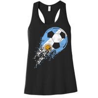 Argentina Soccer Argentinian Flag Pride Soccer Player Women's Racerback Tank