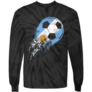 Argentina Soccer Argentinian Flag Pride Soccer Player Tie-Dye Long Sleeve Shirt