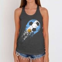 Argentina Soccer Argentinian Flag Pride Soccer Player Women's Knotted Racerback Tank