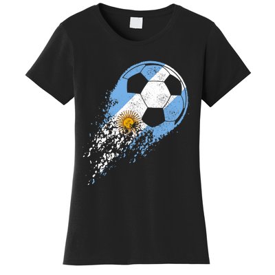 Argentina Soccer Argentinian Flag Pride Soccer Player Women's T-Shirt