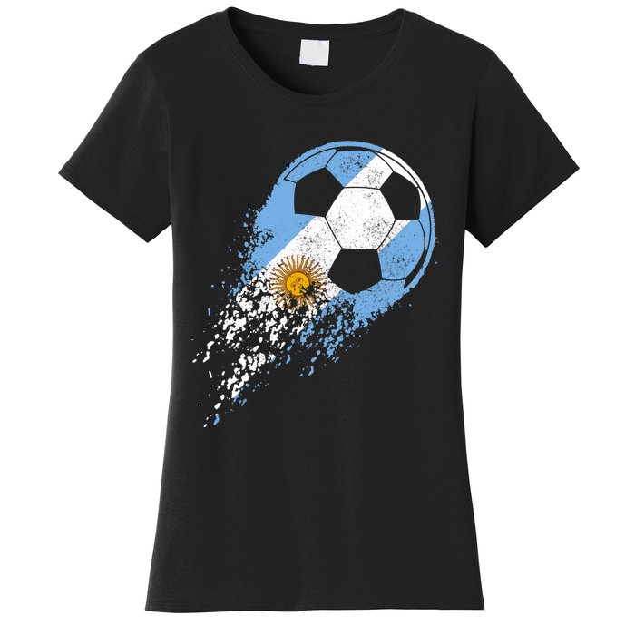 Argentina Soccer Argentinian Flag Pride Soccer Player Women's T-Shirt