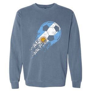 Argentina Soccer Argentinian Flag Pride Soccer Player Garment-Dyed Sweatshirt