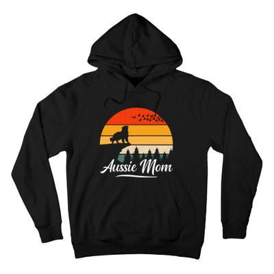 Australian Shepherd Aussie Mom Dog Sunset Retro Style Tall Hoodie