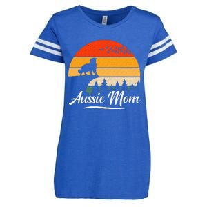 Australian Shepherd Aussie Mom Dog Sunset Retro Style Enza Ladies Jersey Football T-Shirt