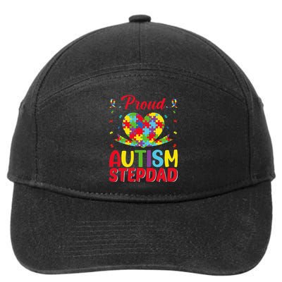Autism Stepdad Autism Awareness Month Autism Apparel Autism 7-Panel Snapback Hat