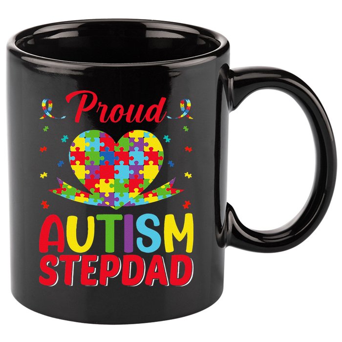 Autism Stepdad Autism Awareness Month Autism Apparel Autism 11oz C Handle Ceramic Mug