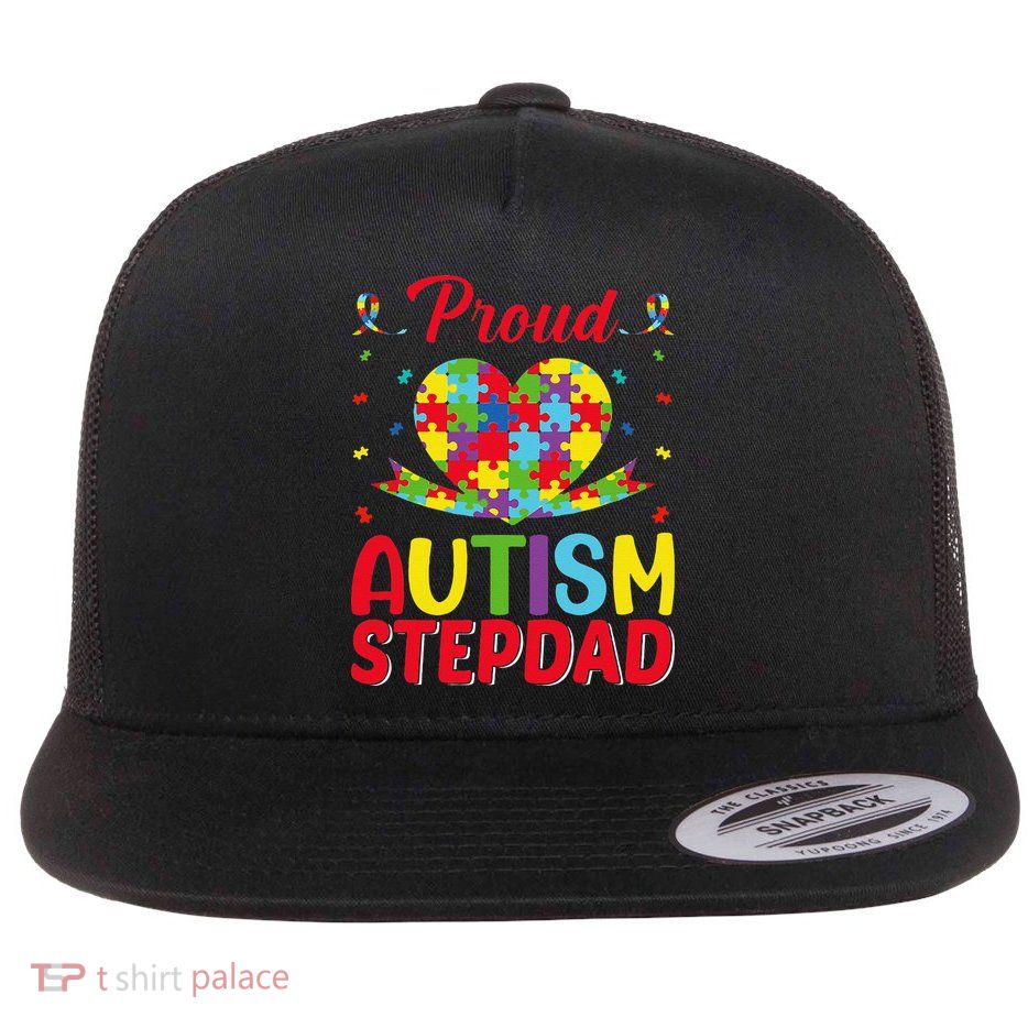 Autism Stepdad Autism Awareness Month Autism Apparel Autism Flatbill Hat