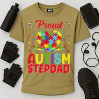 Autism Stepdad Autism Awareness Month Autism Apparel Autism Cooling Performance Crew T-Shirt