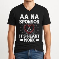 Aa Sponsorship Alcoholics Anonymous Sobriety Aa Na Sponsor V-Neck T-Shirt