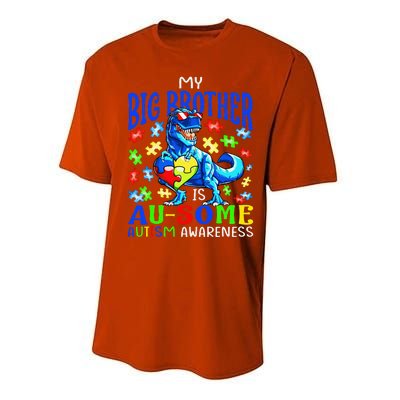 Autism Support Autistic My Big Brother Is Awesome Dinosaur Performance Sprint T-Shirt