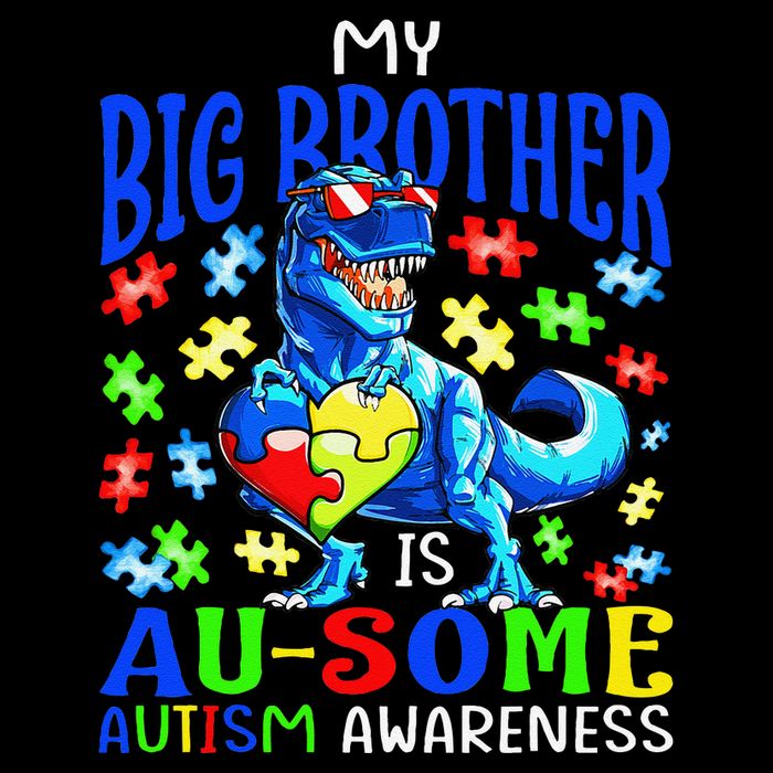 Autism Support Autistic My Big Brother Is Awesome Dinosaur Impact Tech Backpack