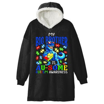 Autism Support Autistic My Big Brother Is Awesome Dinosaur Hooded Wearable Blanket