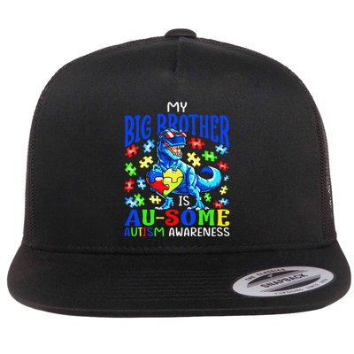 Autism Support Autistic My Big Brother Is Awesome Dinosaur Flatbill Hat