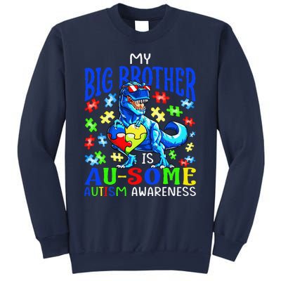 Autism Support Autistic My Big Brother Is Awesome Dinosaur Sweatshirt