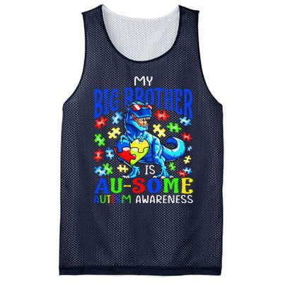 Autism Support Autistic My Big Brother Is Awesome Dinosaur Mesh Reversible Basketball Jersey Tank