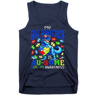 Autism Support Autistic My Big Brother Is Awesome Dinosaur Tank Top