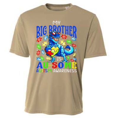 Autism Support Autistic My Big Brother Is Awesome Dinosaur Cooling Performance Crew T-Shirt