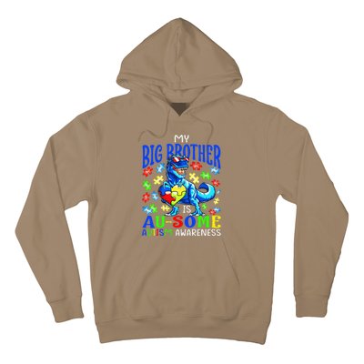 Autism Support Autistic My Big Brother Is Awesome Dinosaur Hoodie