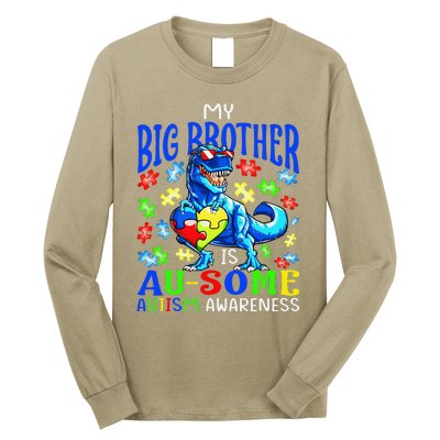 Autism Support Autistic My Big Brother Is Awesome Dinosaur Long Sleeve Shirt