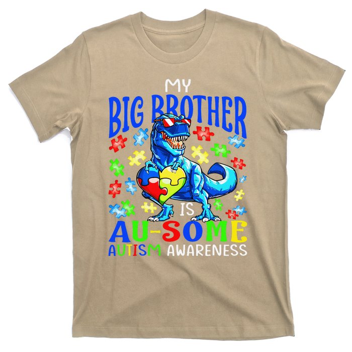 Autism Support Autistic My Big Brother Is Awesome Dinosaur T-Shirt