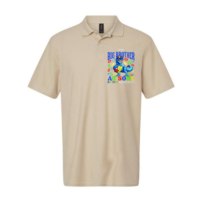 Autism Support Autistic My Big Brother Is Awesome Dinosaur Softstyle Adult Sport Polo