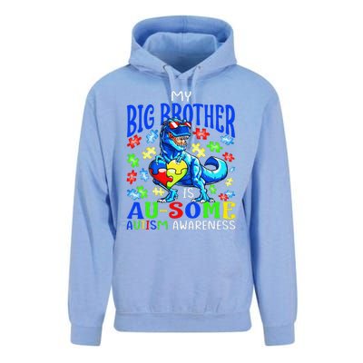 Autism Support Autistic My Big Brother Is Awesome Dinosaur Unisex Surf Hoodie