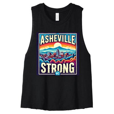 Asheville Strong Asheville North Carolina Women's Racerback Cropped Tank