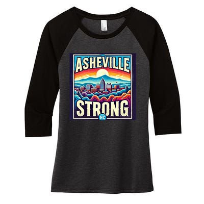 Asheville Strong Asheville North Carolina Women's Tri-Blend 3/4-Sleeve Raglan Shirt