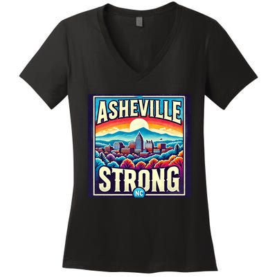 Asheville Strong Asheville North Carolina Women's V-Neck T-Shirt