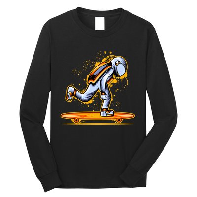 Astronaut Skateboarding Long Sleeve Shirt