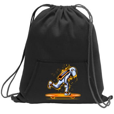 Astronaut Skateboarding Sweatshirt Cinch Pack Bag