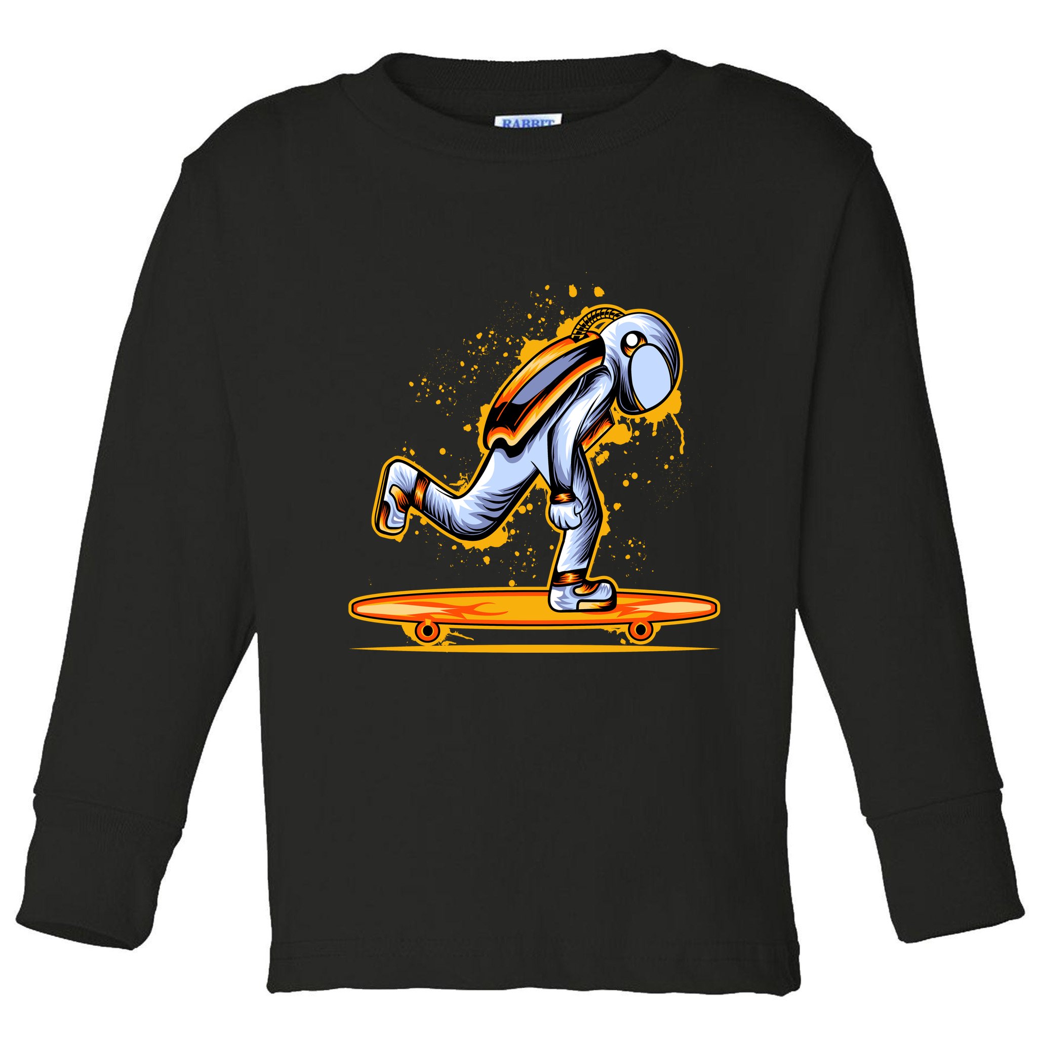 Astronaut Skateboarding Toddler Long Sleeve Shirt