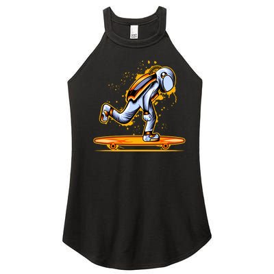 Astronaut Skateboarding Women’s Perfect Tri Rocker Tank