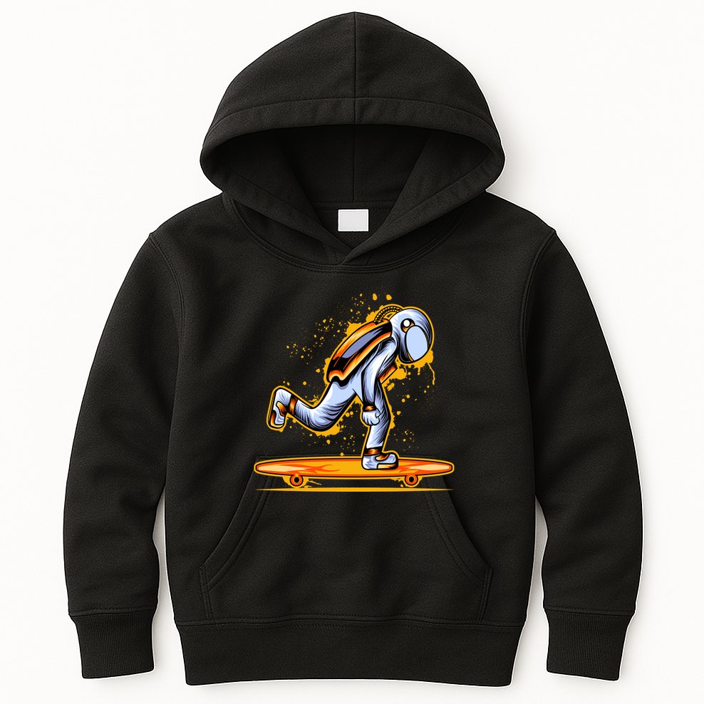 Astronaut Skateboarding Kids Hoodie