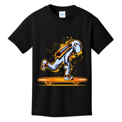 Astronaut Skateboarding Kids T-Shirt