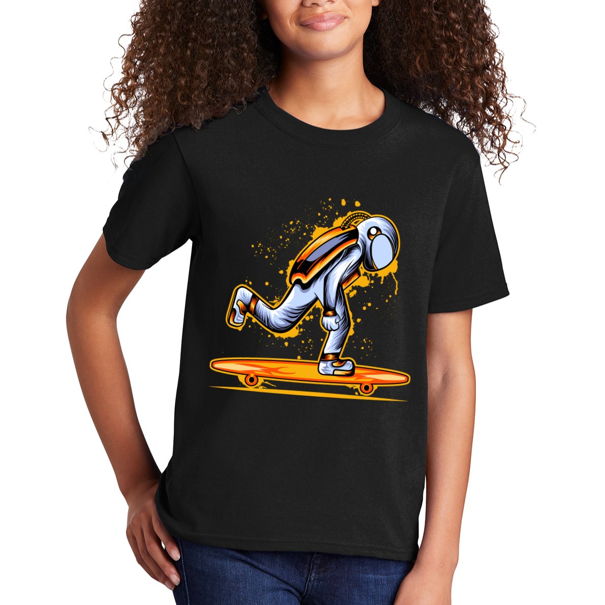 Astronaut Skateboarding Kids T-Shirt