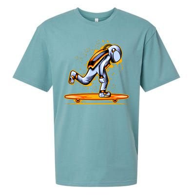 Astronaut Skateboarding Sueded Cloud Jersey T-Shirt