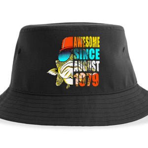 Awesome Since August 1979 Fishing 40th Birthday Gift Sustainable Bucket Hat