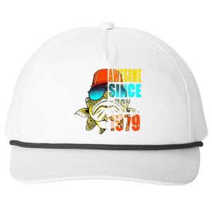 Awesome Since August 1979 Fishing 40th Birthday Gift Snapback Five-Panel Rope Hat