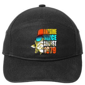 Awesome Since August 1979 Fishing 40th Birthday Gift 7-Panel Snapback Hat