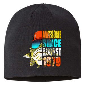 Awesome Since August 1979 Fishing 40th Birthday Gift Sustainable Beanie