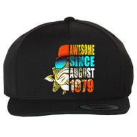 Awesome Since August 1979 Fishing 40th Birthday Gift Wool Snapback Cap