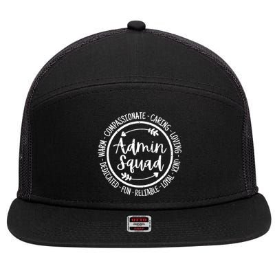 Admin Squad Admin Assistants Office Squad Team Vintage 7 Panel Mesh Trucker Snapback Hat