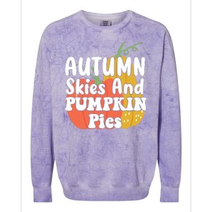 Autumn Skies And Pumpkin Pies Cute Colorblast Crewneck Sweatshirt